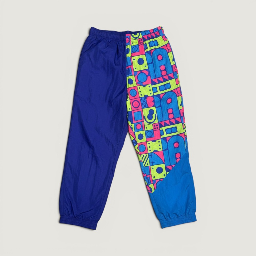 Vintage Gitano Active Nylon Track Pants Blue Neon Geometric 90s Windbreaker L